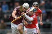 15 March 2015; Jason Flynn, Galway, is tackled by William Kearney, Cork. Allianz Hurling League Division 1A Round 4, Galway v Cork. Pearse Stadium, Galway. Picture credit: Ray Ryan / SPORTSFILE