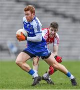 15 March 2015; Daniel McKenna, Monaghan, in action against Niall Holly, Derry. Allianz Football League, Division 1, Round 5, Monaghan v Derry, St Tiernach’s Park, Clones, Co. Monaghan. Picture credit: Ramsey Cardy / SPORTSFILE