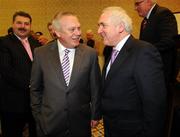 3 March 2008; An Taoiseach Bertie Ahern with Páidí Ó Se at the launch of Comórtas Peile Páidí Ó Se 2008, sponsored by Ulster Bank. The event takes place on the Dingle Peninsula, West Kerry, from March 7th to 9th. The Shelbourne Hotel, Dublin. Photo by Sportsfile