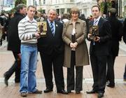 5 March 2008: Monaghan footballer Tommy Freeman, left, and Tipperary hurler Eoin Kelly, right, who were presented with the Vodafone GAA Player of the Month Awards for February by Nickey Brennan, President of the GAA, and Vodafone's Director of Marketing Carolan Lennon at a luncheon in Dublin. The Westbury Hotel, Dublin. Picture credit: Pat Murphy / SPORTSFILE  *** Local Caption ***