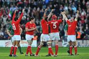 8 March 2008; Wales players celebrate winning the Triple Crown at the final whistle. RBS Six Nations Rugby Championship, Ireland v Wales, Croke Park, Dublin. Picture credit: Brian Lawless / SPORTSFILE