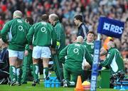 8 March 2008; Ireland captain Brian O'Driscoll watches the action on the big screen having come off with an injury in the second half. RBS Six Nations Rugby Championship, Ireland v Wales, Croke Park, Dublin. Picture credit: Brian Lawless / SPORTSFILE