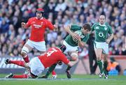 8 March 2008; Donncha O'Callaghan, Ireland, is tackled by Ian Gough, Wales. RBS Six Nations Rugby Championship, Ireland v Wales, Croke Park, Dublin. Picture credit: Brendan Moran / SPORTSFILE