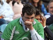 8 March 2008; An Ireland fan in the dying moments of the match. RBS Six Nations Rugby Championship, Ireland v Wales, Croke Park, Dublin. Picture credit: Brian Lawless / SPORTSFILE