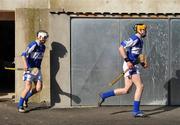 9 March 2008; Canice Coonan, left, and Zane Keenan, Laois, make their way out for the start of the game. Allianz National Hurling League, Division 1B, Round 3, Laois v Offaly, O'Moore Park, Portlaoise. Photo by Sportsfile