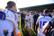 9 March 2008; Wicklow captain Diarmuid Flaherty talks to his team before the start of the game. Leinster Under 21 Football Championship, Laois v Wicklow, O'Moore Park, Portlaoise. Photo by Sportsfile