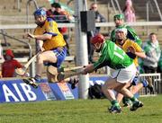 9 March 2008; Andrew O'Shaughnessy, Limerick beats Frank Lohan, Clare, to score his side's second goal. Allianz National Hurling League, Division 1B, Round 3, Limerick v Clare, Gaelic Grounds, Limerick. Picture credit: David Maher / SPORTSFILE