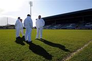 9 March 2008; The umpires on the pitch before the start of the game. Leinster Under 21 Football Championship, Laois v Wicklow, O'Moore Park, Portlaoise. Photo by Sportsfile