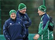 11 March 2008; Ireland coach Eddie O'Sullivan with assistant coach Niall O'Donovan and team doctor Dr. Gary O'Driscoll, right, during squad training. Ireland rugby squad training, Belfield, UCD, Dublin. Picture credit; Brian Lawless / SPORTSFILE