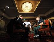 11 March 2008; Head coach Eddie O'Sullivan in interviewed for television after a press conference. Ireland Rugby Press Conference, Fitzpatrick's Killiney Castle Hotel, Co. Dublin. Picture credit; Brian Lawless / SPORTSFILE