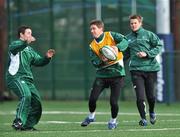 11 March 2008; Ronan O'Gara in action against team-mate Paddy Wallace during squad training. Ireland rugby squad training, Belfield, UCD, Dublin. Picture credit; Brian Lawless / SPORTSFILE