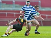 17 March 2015; Niall Campion, Rockwell College, is tackled by Hugh Bourke, Ardscoil Rís. SEAT Munster Schools Senior Cup Final, Rockwell College v Ardscoil Rís, Thomond Park, Limerick. Picture credit: David Maher / SPORTSFILE
