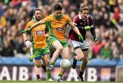 17 March 2015; Martin Farragher, Corofin, scores his side's first goal of the game. AIB GAA Football All-Ireland Senior Club Championship Final, Corofin, Co. Galway v Slaughtneil, Co. Derry, Croke Park, Dublin. Picture credit: Ramsey Cardy / SPORTSFILE
