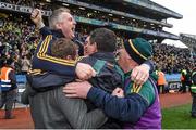 17 March 2015; Corofin kit man PJ Reilly, right, Ger Kane, left, and management Trevor Burke, Stephen Rochford, manager, and Kevin O'Brien, celebrate after the game. AIB GAA Football All-Ireland Senior Club Championship Final, Corofin, Co Galway, v Slaughtneil, Co Derry. Croke Park, Dublin. Picture credit: Ray McManus / SPORTSFILE
