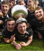 17 March 2015; Alan Tynan and his CC Roscrea team-mates celebrate with the Leinster Schools Senior Cup. Bank of Ireland Leinster Schools Senior Cup Final, in association with Beauchamps Solicitors, Belvedere College v Cistercian College Roscrea. RDS, Ballsbridge, Dublin. Picture credit: Stephen McCarthy / SPORTSFILE