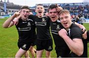 17 March 2015; CC Roscrea players, from left, Joe Murphy, Alan Tynan, Brian Diffley and Tim Carroll celebrate their side's victory. Bank of Ireland Leinster Schools Senior Cup Final, in association with Beauchamps Solicitors, Belvedere College v Cistercian College Roscrea. RDS, Ballsbridge, Dublin. Picture credit: Stephen McCarthy / SPORTSFILE