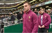 1 March 2015; George Ford, England, walks onto the pitch ahead of the game. RBS Six Nations Rugby Championship, Ireland v England. Aviva Stadium, Lansdowne Road, Dublin. Picture credit: Brendan Moran / SPORTSFILE