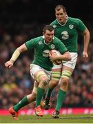 14 March 2015; Peter O'Mahony and Devin Toner, right, Ireland. RBS Six Nations Rugby Championship, Wales v Ireland. Millennium Stadium, Cardiff, Wales. Picture credit: Stephen McCarthy / SPORTSFILE