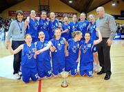 11 March 2008; The Calasanctius team celebrate with the cup after the game. Girls U19 A Final Schools League Final, Presentation Thurles, Co. Tipperary v Calasanctius, Oranmore, Co. Galway, National Basketball Arena, Tallaght, Dublin. Picture credit: Brendan Moran / SPORTSFILE  *** Local Caption ***