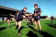 8 October 1998; Jim Stynes, right, and Nathan Buckley during an Australia training session at Croke Park in Dublin ahead of the Coca Cola International Rules Series. Photo by David Maher/Sportsfile