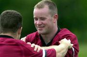 13 June 2000; Frank Sheahan, right, and Kevin Maggs during an Ireland Rugby training session at Crusader Park in Oakville, Ontario, Canada. Photo by Matt Browne/Sportsfile
