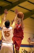 10 March 2000; Neptune captain Stephen McCarthy in action against John Leahy of Star of the Sea during the ESB Men's Basketball Superleague match between Neptune and Star of the Sea at Neptune Stadium in Cork. Photo by Brendan Moran/Sportsfile