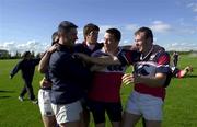 25 May 2000; Munster players, from left, Eddie Halvey, Donncha O'Callaghan, Marcus Horan and John O'Neill during a training session at the Imperail Sports Grounds, Simpson Lane in London, England. Photo by Matt Browne/Sportsfile