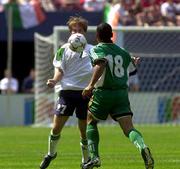 11 June 2000; Jason McAteer of Republic of Ireland in action against Delron Buckley of South Africa during the US Nike Cup match between Republic of Ireland and South Africa at Giants Stadium in East Rutherford, New Jersey, USA. Photo by David Maher/Sportsfile
