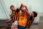 17 March 2000; Anthony Cunningham, left, and Gavin Cumiskey of Crossmaglen Rangers in action against Donal Keegan of Na Fianna during the AIB All-Ireland Senior Club Football Championship Final between Crossmaglen Rangers, Armagh, and Na Fianna, Dublin, at Croke Park in Dublin. Photo by Ray McManus/Sportsfile