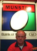 23 May 2000; Munster coach Declan Kidney during a Munster Rugby press conference at the Limerick Inn Hotel in Limerick. Photo by Brendan Moran/Sportsfile