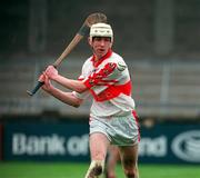 29 April 2000; Dermot Doherty of Derry during the Church & General National Hurling League Division 1 Relegation Play-Off match between Kerry and Derry at Parnell Park in Dublin. Photo by Brendan Moran/Sportsfile