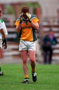 4 June 2000; Donal Curtis of Meath reacts near the end of the Bank of Ireland Leinster Senior Football Championship Quarter-Final match between Offaly and Meath at Croke Park in Dublin. Photo by Damien Eagers/Sportsfile