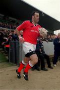 15 April 2000; Mike Mullins of Munster runs onto the field prior to the Heineken Cup Quarter-Final match between Munster and Stade Francais at Thomond Park in Limerick. Photo by Brendan Moran/Sportsfile