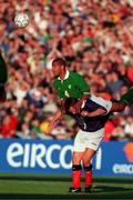 30 May 2000; Phil Babb of Republic of Ireland in action against Billy Dodds of Scotland during the International Friendly match between Republic of Ireland and Scotland at Lansdowne Road in Dublin. Photo by David Maher/Sportsfile