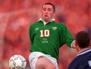 30 May 2000; Robbie Keane of Republic of Ireland during the International Friendly match between Republic of Ireland and Scotland at Lansdowne Road in Dublin. Photo by David Maher/Sportsfile