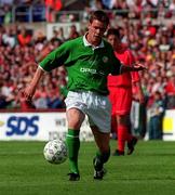 21 May 2000; Steve Finnan of Republic of Ireland during the Steve Staunton and Tony Cascarino Testimonial match between Republic of Ireland and Liverpool at Lansdowne Road in Dublin. Photo by Damien Eagers/Sportsfile