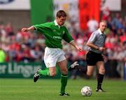 21 May 2000; Steve Finnan of Republic of Ireland during the Steve Staunton and Tony Cascarino Testimonial match between Republic of Ireland and Liverpool at Lansdowne Road in Dublin. Photo by Damien Eagers/Sportsfile