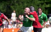 17 June 2000; Keith Wood of Ireland is tackled by Scott Stewart of Canada during the Rugby International match between Canada and Ireland at Fletcher's Fields in Markham, Ontario, Canada. Photo by Matt Browne/Sportsfile