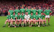 4 June 2000; The Limerick team prior to the Guinness Munster Senior Hurling Championship Semi-Final match between Cork and Limerick at Semple Stadium in Thurles, Tipperary. Photo by Ray McManus/Sportsfile
