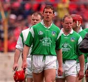 4 June 2000; Limerick captain Ollie Moran leads his side's in the pre-match parade prior to the Guinness Munster Senior Hurling Championship Semi-Final match between Cork and Limerick at Semple Stadium in Thurles, Tipperary. Photo by Ray McManus/Sportsfile