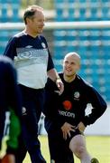 27 April 2004; Manager Brian Kerr with Graham Barrett during a Republic of Ireland training session at WKS Zawisza Stadium in Bydgoszcz, Poland. Photo by David Maher/Sportsfile