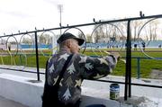 27 April 2004; A painter paints the railings around the pitch during a Republic of Ireland training session at WKS Zawisza Stadium in Bydgoszcz, Poland. Photo by David Maher/Sportsfile