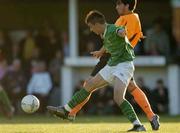 27 April 2004; Robert Bayly of Republic of Ireland in action against Netherland's Omer Ozcelik during the U16 International Friendly match between Republic of Ireland and Netherlands at Home Farm FC in Whitehall, Dublin. Photo by Pat Murphy/Sportsfile