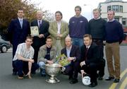29 April 2004; The Carphone Warehouse spnsored Gaelic Players' Association today announced a 2 million Euro joint-venture with new telecommunications company, Club-Tel, at the announcement are, back row, from left, Damien Lohan, Director, Club-Tel, Mark Kelly, Director, Club-Tel, Alan Falsey, Managing Director, Club-Tel, Alan Keane, Galway, Brian Lohan, Clare, and DJ Carey, Kilkenny, with, front row, Marc O'Se, Kerry, Karol Slattery, Offaly, Peter Canavan, Tyrone, and Dessie Farrell, Chief Executive of the Carphone Warehouse spnsored Gaelic Players' Association at the Alexander Hotel in Dublin. Photo by Brian Lawless/Sportsfile