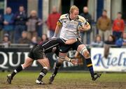 30 April 2004; Des Dillon of Leinster in action against Sean Connor of Neath Swansea Ospreys during the Celtic League match between Leinster and Neath Swansea Ospreys at Donnybrook in Dublin. Photo by Pat Murphy/Sportsfile