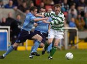 30 April 2004; Trevor Molloy of Shamrock Rovers in action against Derek Griffin of Dublin City during the Eircom League Premier Division match between Shamrock Rovers and Dublin City at Richmond Park in Dublin. Photo by Brian Lawless/Sportsfile