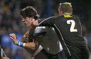 30 April 2004; Shane Horgan of Leinster in action against Barry Williams of Neath Swansea Ospreys during the Celtic League match between Leinster and Neath Swansea Ospreys at Donnybrook in Dublin. Photo by Pat Murphy/Sportsfile