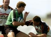 1 May 2004; Matt Mostyn of Connacht in action against Bob Skinstad of Newport Gwent Dragons during the Celtic League match between Connacht and Newport Gwent Dragons at  The Sportsground in Galway. Photo by Matt Browne/Sportsfile