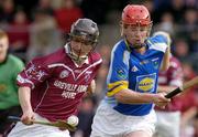 2 May 2004; Ronan Whelan of Westmeath in action against Trevor McGrath of Wicklow during the Guinness Leinster Senior Hurling Championship Preliminary Round match between Westmeath and Wicklow at Cusack Park in Mullingar, Westmeath. Photo by Pat Murphy/Sportsfile