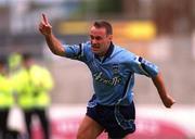 11 June 2000; Dublin's Paul Curran celebrates scoring his side's first goal during the Bank of Ireland Leinster Senior Football Championship Quarter-Final match between Dublin and Wexford at Croke Park in Dublin. Photo by Brendan Moran/Sportsfile